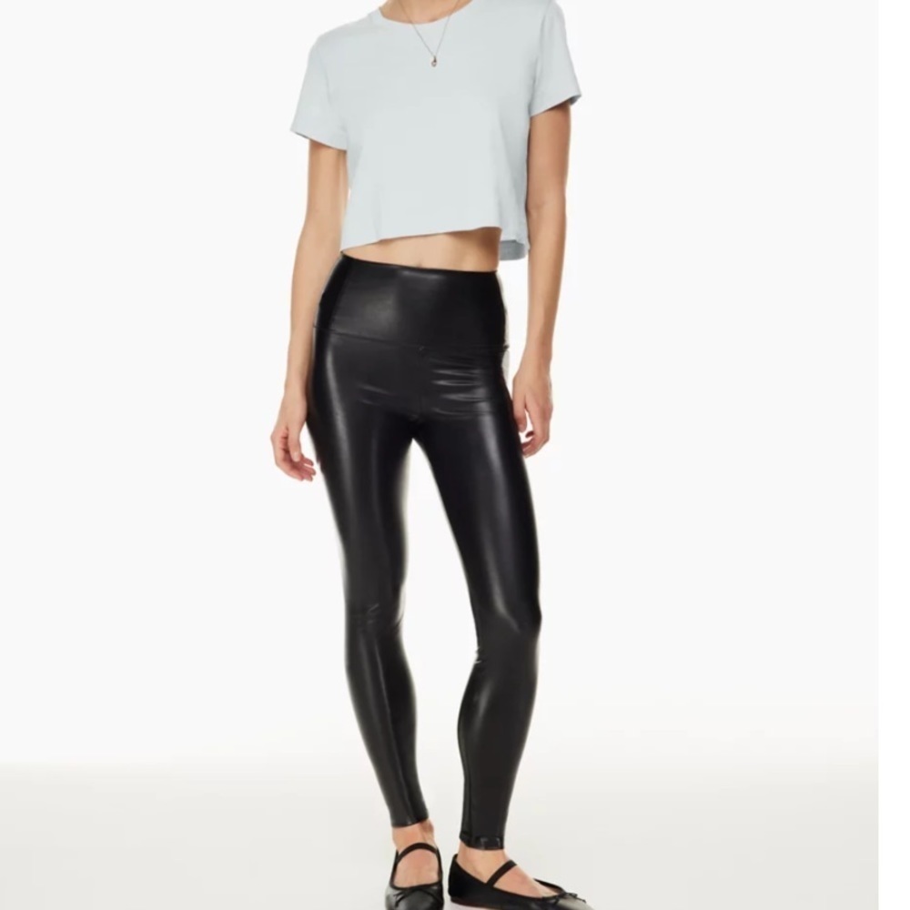 Aritzia Wilfred Free Daria Faux Leather Vegan Leggings pants black size small